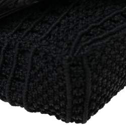 مملوكة مسبقًا Saint Laurent Black Crochet and Python Embossed Leather Baby Monogram Crossbody Bag