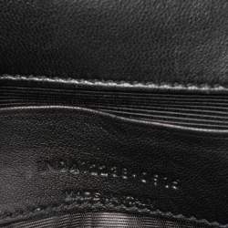 مملوكة مسبقًا Saint Laurent Black Crochet and Python Embossed Leather Baby Monogram Crossbody Bag