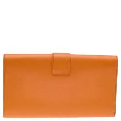 Saint Laurent Orange Leather Y-Ligne Clutch