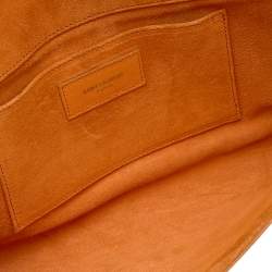 Saint Laurent Orange Leather Y-Ligne Clutch