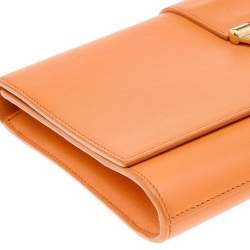 Saint Laurent Orange Leather Y-Ligne Clutch