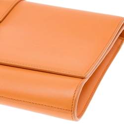 Saint Laurent Orange Leather Y-Ligne Clutch