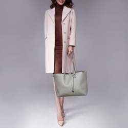 Pre Owned Saint Laurent Grey Leather E/W Shopper Tote