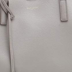 Pre Owned Saint Laurent Grey Leather E/W Shopper Tote