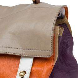 Pre Owned حقيبة ايف سان لوران موسي تو كبيرة يد علوية جلد ثلاثي اللون