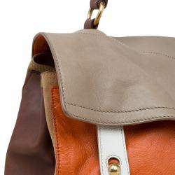 Pre Owned حقيبة ايف سان لوران موسي تو كبيرة يد علوية جلد ثلاثي اللون