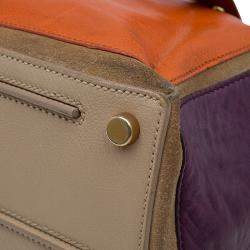 Pre Owned حقيبة ايف سان لوران موسي تو كبيرة يد علوية جلد ثلاثي اللون