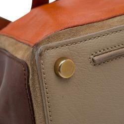 Pre Owned حقيبة ايف سان لوران موسي تو كبيرة يد علوية جلد ثلاثي اللون