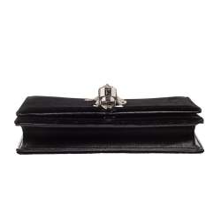 Pre Owned Saint Laurent Black Velvet Small Kate Chain Wallet On Chain