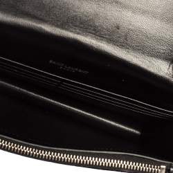 Pre Owned Saint Laurent Black Velvet Small Kate Chain Wallet On Chain