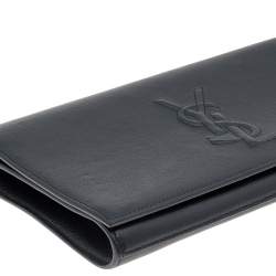 Pre Owned Yves Saint Laurent Black Leather Belle De Jour Flap Clutch