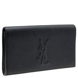 Pre Owned Yves Saint Laurent Black Leather Belle De Jour Flap Clutch