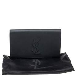 Pre Owned Yves Saint Laurent Black Leather Belle De Jour Flap Clutch