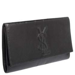 Pre Owned حقيبة كلتش أيف سان لوران بيل دو جور أسود لامع بقلاب