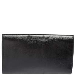 Pre Owned حقيبة كلتش أيف سان لوران بيل دو جور أسود لامع بقلاب