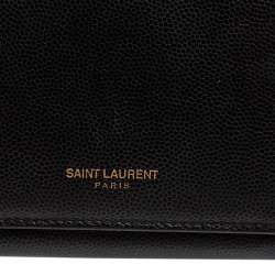 Pre Owned محفظة سان لوران شيك جلد أزرق فاتح مضغوطة