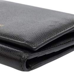 Pre Owned محفظة سان لوران شيك جلد أزرق فاتح مضغوطة