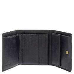 Pre Owned محفظة سان لوران شيك جلد أزرق فاتح مضغوطة