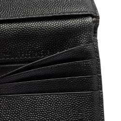 Pre Owned محفظة سان لوران شيك جلد أزرق فاتح مضغوطة