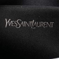 Pre Owned Yves Saint Laurent Metallic Sliver Leather Belle De Jour Flap Clutch