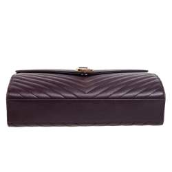 Pre Owned Saint Laurent Burgundy Matelassé Leather Large Cassandre Flap Shoulder Bag