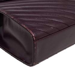 Pre Owned Saint Laurent Burgundy Matelassé Leather Large Cassandre Flap Shoulder Bag