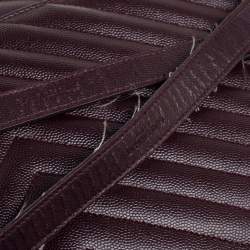 Pre Owned Saint Laurent Burgundy Matelassé Leather Large Cassandre Flap Shoulder Bag