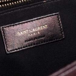 Pre Owned Saint Laurent Burgundy Matelassé Leather Large Cassandre Flap Shoulder Bag