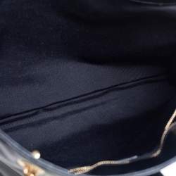 Pre Owned Saint Laurent Black Matelassé Leather Cassandre Shopper Tote