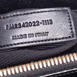 Pre Owned Saint Laurent Black Matelassé Leather Cassandre Shopper Tote