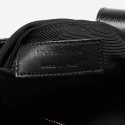 Pre Owned حقيبة يد سان لوران بوكساندرا جلد شيفرون مونوغرامي سوداء بسلسلة