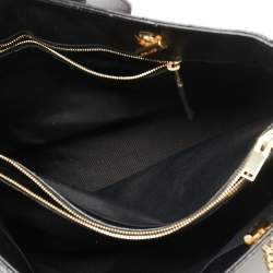 Pre Owned حقيبة يد سان لوران بوكساندرا جلد شيفرون مونوغرامي سوداء بسلسلة