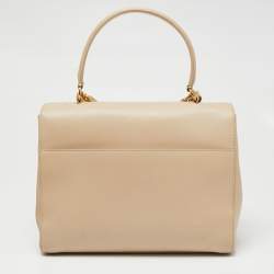 Pre Owned حقيبة سان لوران موجيك جلد بيج بيد علوية متوسطة