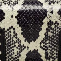 Pre Owned حقيبة كتف سان لوران بيتي جلد ثعبان ثنائي اللون مزخرف بقلاب 