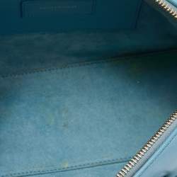 Pre Owned Saint Laurent Light Blue Leather Classic Baby Duffle Bag