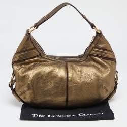 Yves Saint Laurent Metallic Bronze Leather Hobo