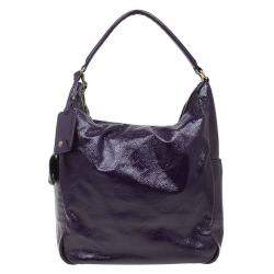 Pre Owned Saint Laurent Paris Purple Patent Leather Multy Hobo