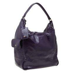 Pre Owned Saint Laurent Paris Purple Patent Leather Multy Hobo