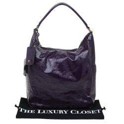 Pre Owned Saint Laurent Paris Purple Patent Leather Multy Hobo