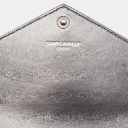 Pre Owned محفظة بسلسلة سان لورانجلد نقشة التمساح أسود مونوغرام نمط الظرف