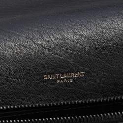 Pre Owned Saint Laurent Black Matelassé Leather Large College Top Handle Bag