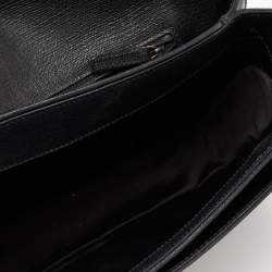 Pre Owned حقيبة كتف إيف سان لوران شيك جلد أسود بقلاب كبيرة