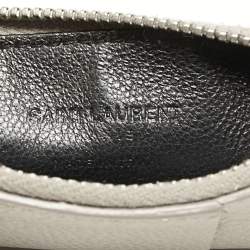 Saint Laurent Grey Leather Fragment Card Case