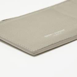 Saint Laurent Grey Leather Fragment Card Case