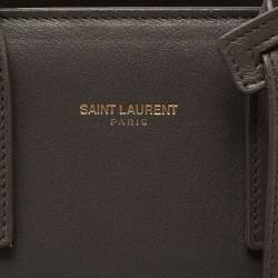 مملوكة مسبقًا حقيبة يد سان لوران نانو كلاسيك ساك دو جور جلد رصاصي