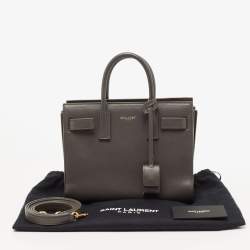 مملوكة مسبقًا حقيبة يد سان لوران نانو كلاسيك ساك دو جور جلد رصاصي