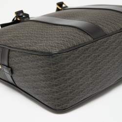 Saint Laurent Brown/Black Signature Coated Canvas and Leather Briefcase