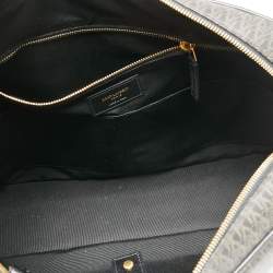 Saint Laurent Brown/Black Signature Coated Canvas and Leather Briefcase