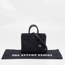 Pre Owned حقيبة يد سان لوران نانو كلاسيك ساك دو جور جلد سوداء 