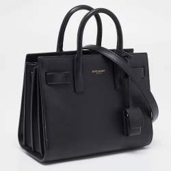 Pre Owned حقيبة يد سان لوران نانو كلاسيك ساك دو جور جلد سوداء 